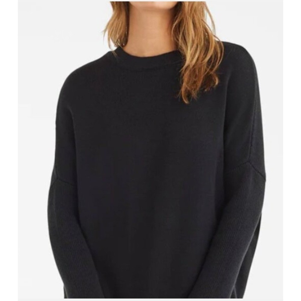 VETTA Capsule Black Reversible Oversized Cardigan Pullover Sweater Organic S/M